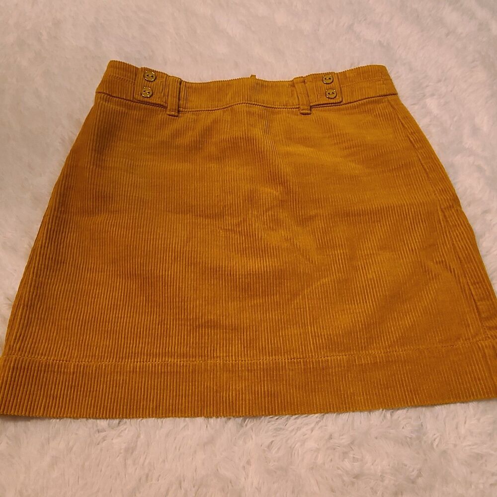 Ann Taylor LOFT Skirt Womens 4 Mustard Yellow Corduroy EUC